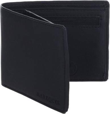 

MARKQUES Men Black Artificial Leather Wallet(9 Card Slots), Black-01