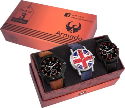 Armado Armado AR-623214 Stylish Combo Of 3 Analog watches Watch  - For Men   Watches  (Armado)