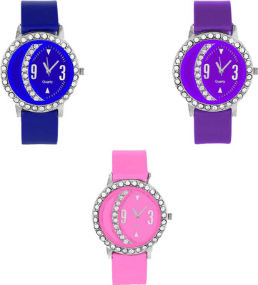 View CM Multicolor Halfmoon Designer Rich Look Best Qulity Branded 13 Stylish Pattern Corporate Imperial Analog Watch  - For Women Wrist Watches Price Online(CM)
