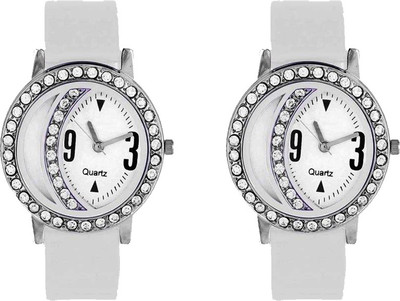 View CM White Halfmoon Designer Rich Look Best Qulity Branded 22 Stylish Pattern Corporate Imperial Analog Watch  - For Women Wrist Watches Price Online(CM)