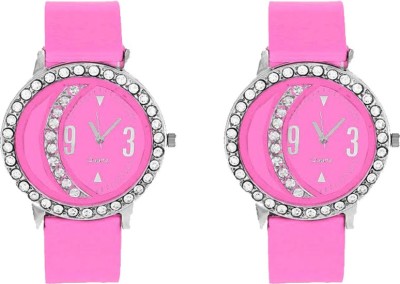 CM Pink Halfmoon Designer Rich Look Best Qulity Branded 23 Stylish Pattern Corporate Imperial Analog Watch  - For Women   Watches  (CM)
