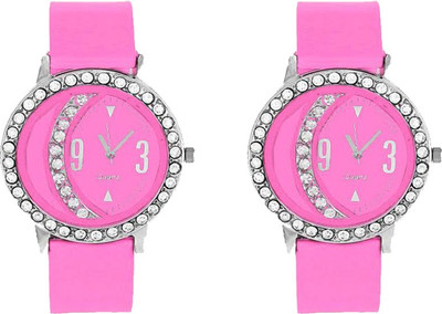 View CM Pink Halfmoon Designer Rich Look Best Qulity Branded 23 Stylish Pattern Corporate Imperial Analog Watch  - For Women Wrist Watches Price Online(CM)