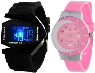 AR Sales Rkt-G24 Designer Black And Pink Color Analog-Digital Watch  - For Men & Women   Watches  (AR Sales)