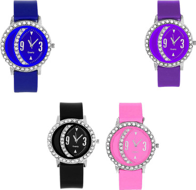 View CM Multicolor Halfmoon Designer Rich Look Best Qulity Branded 07 Stylish Pattern Corporate Imperial Analog Watch  - For Women Wrist Watches Price Online(CM)