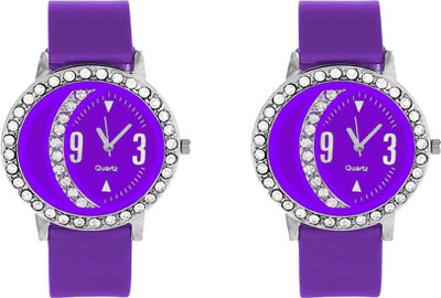 View CM Purple Halfmoon Designer Rich Look Best Qulity Branded 20 Stylish Pattern Corporate Imperial Analog Watch  - For Women Wrist Watches Price Online(CM)