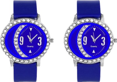CM Blue Halfmoon Designer Rich Look Best Qulity Branded 16 Stylish Pattern Corporate Imperial Analog Watch  - For Women   Watches  (CM)