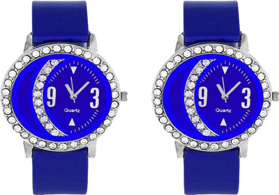 View CM Blue Halfmoon Designer Rich Look Best Qulity Branded 16 Stylish Pattern Corporate Imperial Analog Watch  - For Women Wrist Watches Price Online(CM)