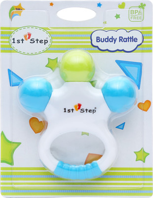 

1st Step Buddy Rattle Rattle(Blue, White, Green)
