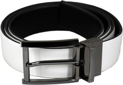 

Bulchee Men Formal White, Black Genuine Leather Reversible Belt