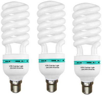 

Grind Sapphire 65 W Spiral B27 CFL Bulb(White, Pack of 3)