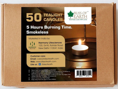 

Bliss of Earth 4-5 Hours Burning Time Smokeless Tea Light Candle(White, Pack of 1)