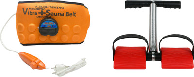 

Welcome India Bazaar wib Vibrating Magnetic sauna Slim Orange Slimming Belt With Tummy Trimmer Single Spring(Set of 2)