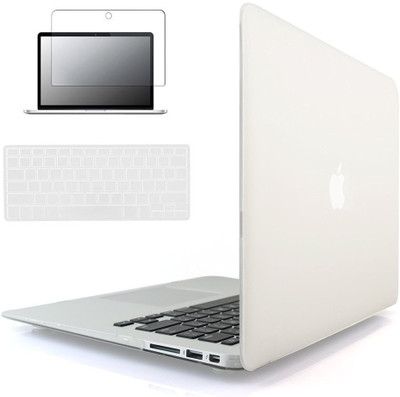 

LUKE For MacBook Air 13.3 inch Case,Rubberized Matte Hard Shell Plastic Case+Matching Keyboard Skin+LCD Screen Protector +12pcs Dust plug + Touchpad Protector Free for Macbook Air 13.3"-Fits Model A1369 / A1466 (WHITE ) Combo Set