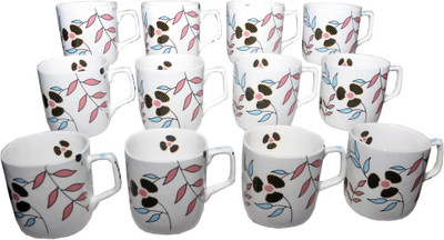 

Amazecart Bone China Tea & Coffee Cups Set of 12 Pieces (150 ml) Bone China(Multicolor, Pack of 12)