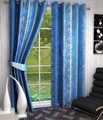 

Zesture 211 cm (7 ft) Polyester Door Curtain (Pack Of 2)(Printed, Blue)