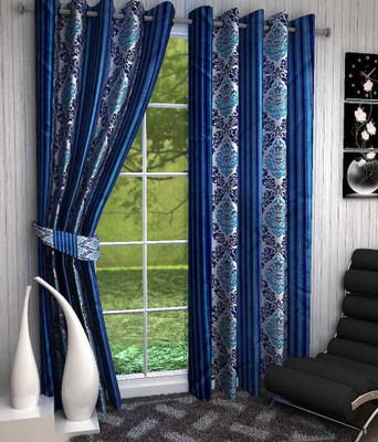 

Kanhaa 214 cm (7 ft) Polyester Door Curtain (Pack Of 2)(Abstract, Blue)