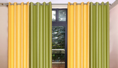 45% OFF on Madhav product 212 cm (7 ft) Polyester Door Curtain (Pack Of 4)(Solid, Multicolor)