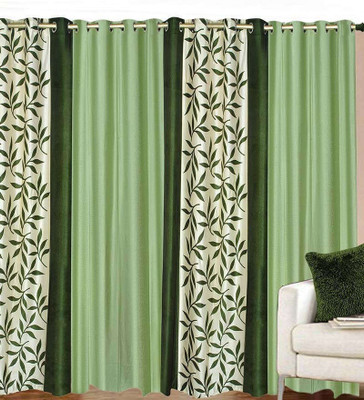 

Decor World 213 cm (7 ft) Polyester Door Curtain (Pack Of 4)(Floral, Green)