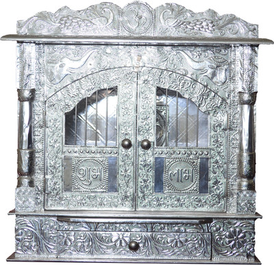 

Pavitra Ghar 18"X9" 22.5" Door Full Aluminium Carving Temple........ Wooden, Aluminium Home Temple(Height: 46 cm)