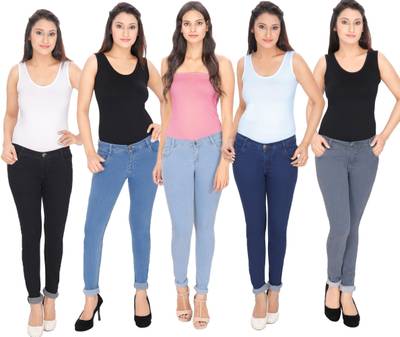 NJ's Slim Women's Black, Blue, Light Blue, Dark Blue, Grey Jeans