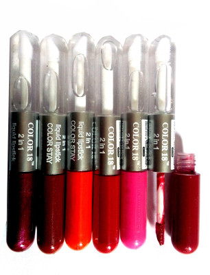 

color18 Crystal Shine,long lasting. Non Transfer Lipstick & Lipgloss 2in1(10 g, Multicolor)