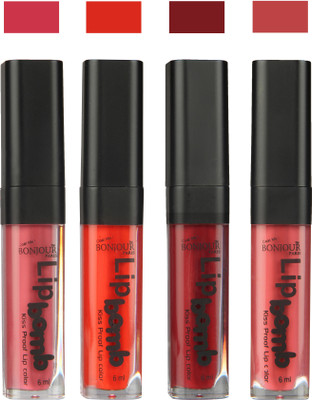 

Bonjour Paris Matte Lipstick(Nute-Fire Orange-Mauve-Wild Blush, 24 ml)