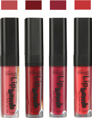 

Bonjour Paris Matte Lipstick(Nute-Mauve-Wine-Irresistble Pink, 24 ml)