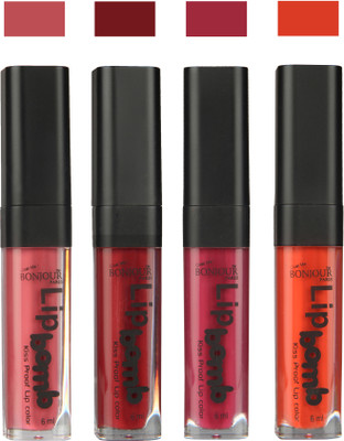 

Bonjour Paris Matte Lipstick(Nute-Mauve-Wine-Brick Orange, 24 ml)