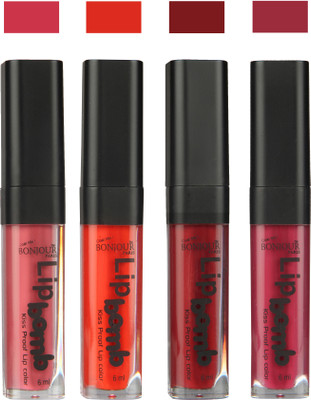 

Bonjour Paris Matte Lipstick(Nute-Fire Orange-Mauve-Wine, 24 ml)