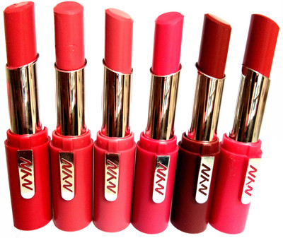 

NYN New Fashion Color Lipstick Pack of 6 A(Multicolor, 4.2 ml)