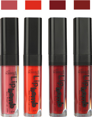 

Bonjour Paris Matte Lipstick(Nute-Fire Orange-Mauve-Brown, 24 ml)