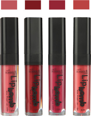 

Bonjour Paris Matte Lipstick(Nute-Mauve-Wine-Wild Blush, 24 ml)