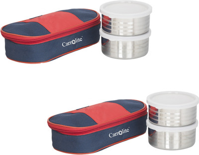 

Carrolite Combo Century Red-Blue 4 Containers Lunch Box(800 ml), Multicolor