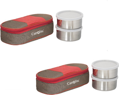 

Carrolite Combo Century Red-Brown 4 Containers Lunch Box(800 ml), Multicolor