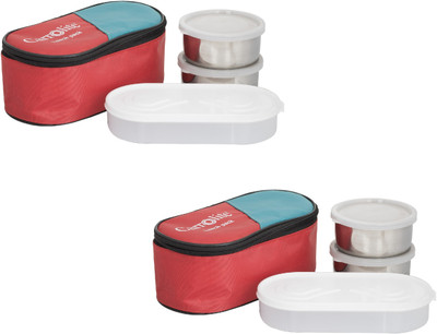 

Carrolite Combo Century Red 6 Containers Lunch Box(1300 ml), Multicolor
