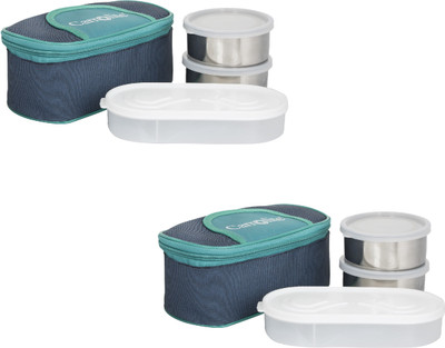 

Carrolite Combo Century Large Blue-Green 6 Containers Lunch Box(1300 ml), Multicolor