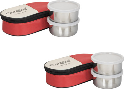 

Carrolite Combo Century Red -White 4 Containers Lunch Box(800 ml), Multicolor