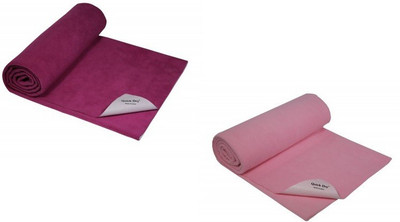 Quick Dry Cotton Baby Bed Protecting Mat(Orchid & Salmon Rose, Small, Pack of 2)