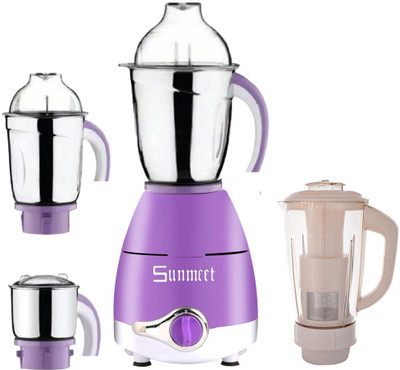 

Sunmeet ABS Plastic LPMA17_34 600 W Juicer Mixer Grinder(Lavander, 4 Jars)