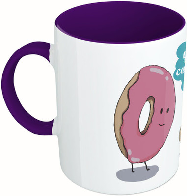 

MiiCreations Printed Two Tone Blue And White You Complete Me Ceramic Mug(325 ml), Multicolor