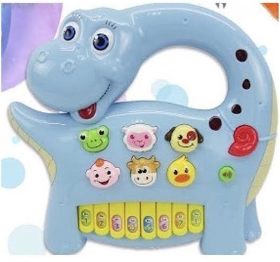 

WE-BLINK Happy Little Dianosaur electronic organ - Plastic Piano Musical Learning Toys(Blue)