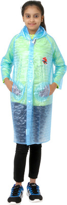 Finery Self Design Boys & Girls Raincoat, Blue