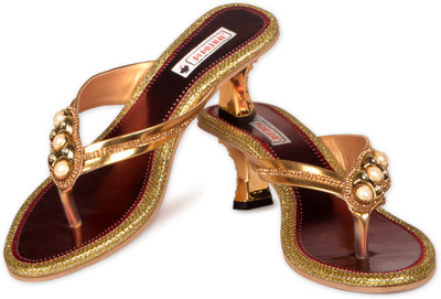 

Pipilika Women GOLDEN & MAROON Heels