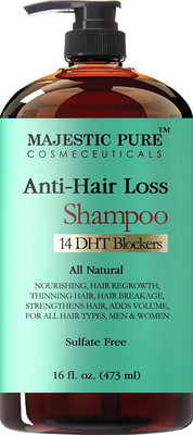 

Majestic Pure Hair Loss and Hair Regrowth Shampoo for Men & Women From Majestic Pure Offers Potent Natural Ingredient Based Product, Add Volume and Strengthen Hair, Sulfate Free, 14 DHT Blockers,16 fl oz(473 ml)