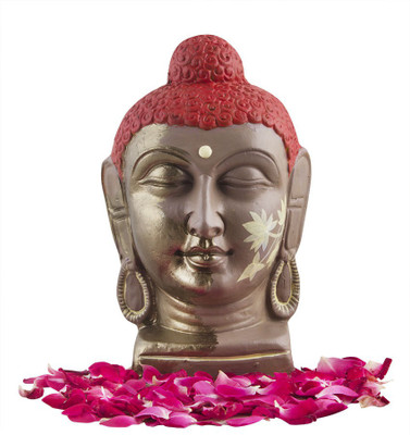NG Art Ventura Buddha Head in Red and Brown Decorative Showpiece - 20 cm(Terracotta, Red, Brown)