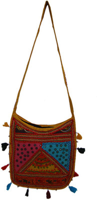 

The Living Craft Girls Casual Multicolor Cotton Sling Bag
