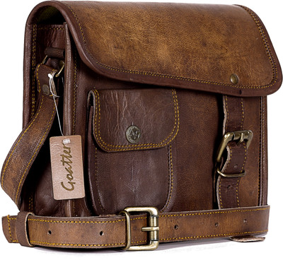 

Goatter Girls Brown Genuine Leather Sling Bag