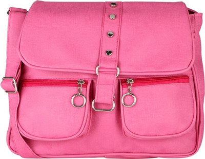 

baberwal enterprises Girls Casual Pink Leatherette Sling Bag