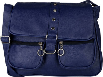 

baberwal enterprises Girls Casual Blue Leatherette Sling Bag