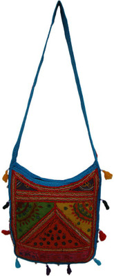 

The Living Craft Girls Casual Multicolor Cotton Sling Bag